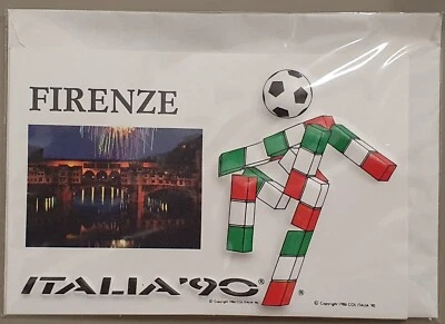 CARTOLINA DI FIRENZE - MONDIALI DI CALCIO ITALIA '90 CON "CIAO" IN RILIEVO - Immagine 1 di 2