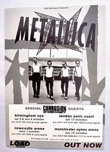 Folleto de concierto Metallica Load 1996 gira europea Reino Unido - Imagen 1 de 3