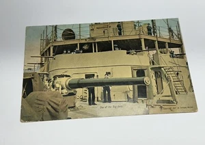 Vintage 1909 U.S. NAVY Military Postcard "One Of The Big Guns” U.S. Warship - Picture 1 of 5