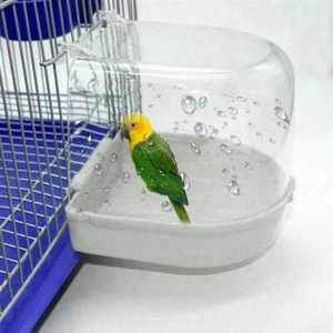 1xBird Water Bath Tub For Pet Cage Hanging Bowl Parrots Parakeet Birdbath Supply - Picture 1 of 24