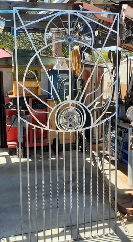 Hand Made Iron Garden Security Gate - Unique Deco  Design - 35" x 80" Cover