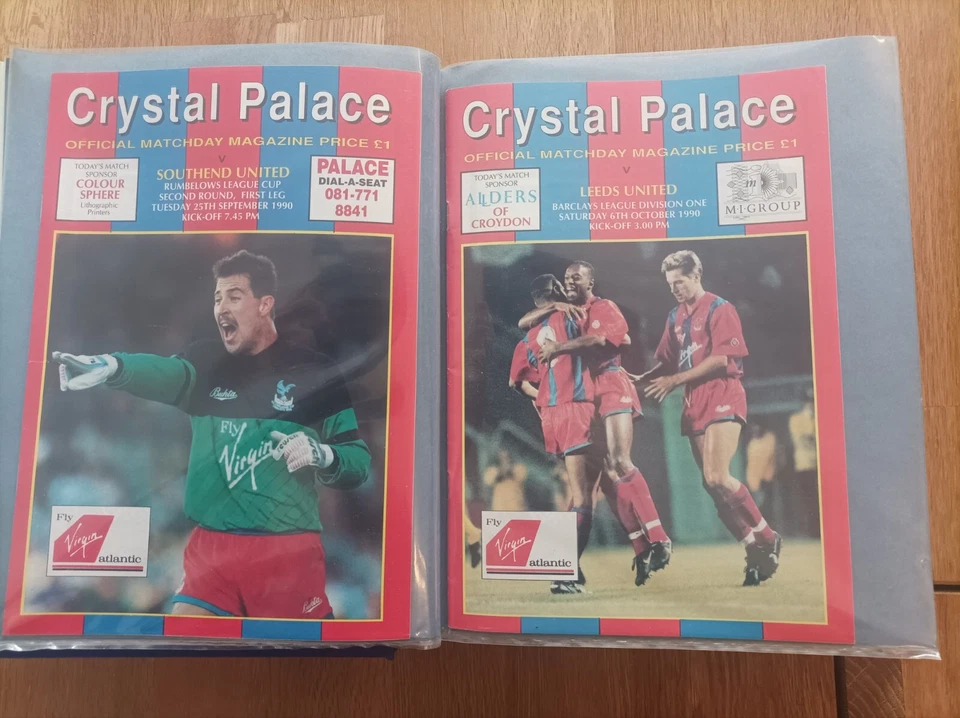 Crystal Palace FC  Home Programmes 1990-91 - SELECT FROM LIST. - Image 1 of 1