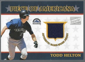 Todd Helton 2003 Bazooka Piece of Americana Relics E Card# PA-TH