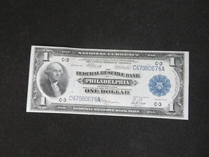 US Currency 1918 $1 Gold -Note Federal Reserve Note Rare Philadelphia - Picture 1 of 8