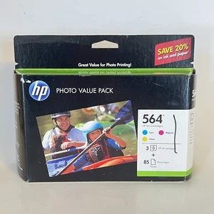 HP Photo Value Pack 3x Ink 564 Cartridges 85 Sheets Photo Paper CG925AN 05/2015 - Picture 1 of 8