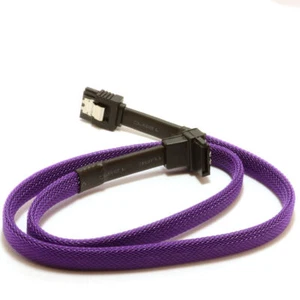 Câble plomb haute vitesse 50 cm PRO SATA 3 fiche de verrouillage vers fiche angle droit 6 Go - Photo 1/24