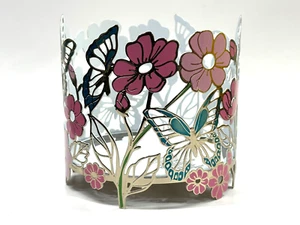 NEW 1 BATH & BODY WORKS BUTTERFLIES IN THE GARDEN 3-WICK LARGE CANDLE HOLDER - Picture 1 of 7