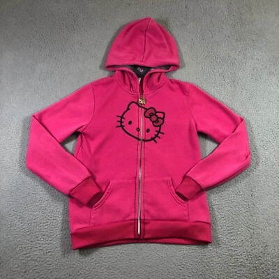 Hello Kitty Sudadera con Capucha Niñas 12 Rosa Brillo Brillo Cremallera Completa Foto 1 de 4