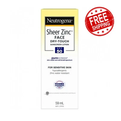 Neutrogena Sheer Zinc Face Dry-Touch Sunscreen Lotion Naturally Zinc SPF 50 59ml - image 1 of 2