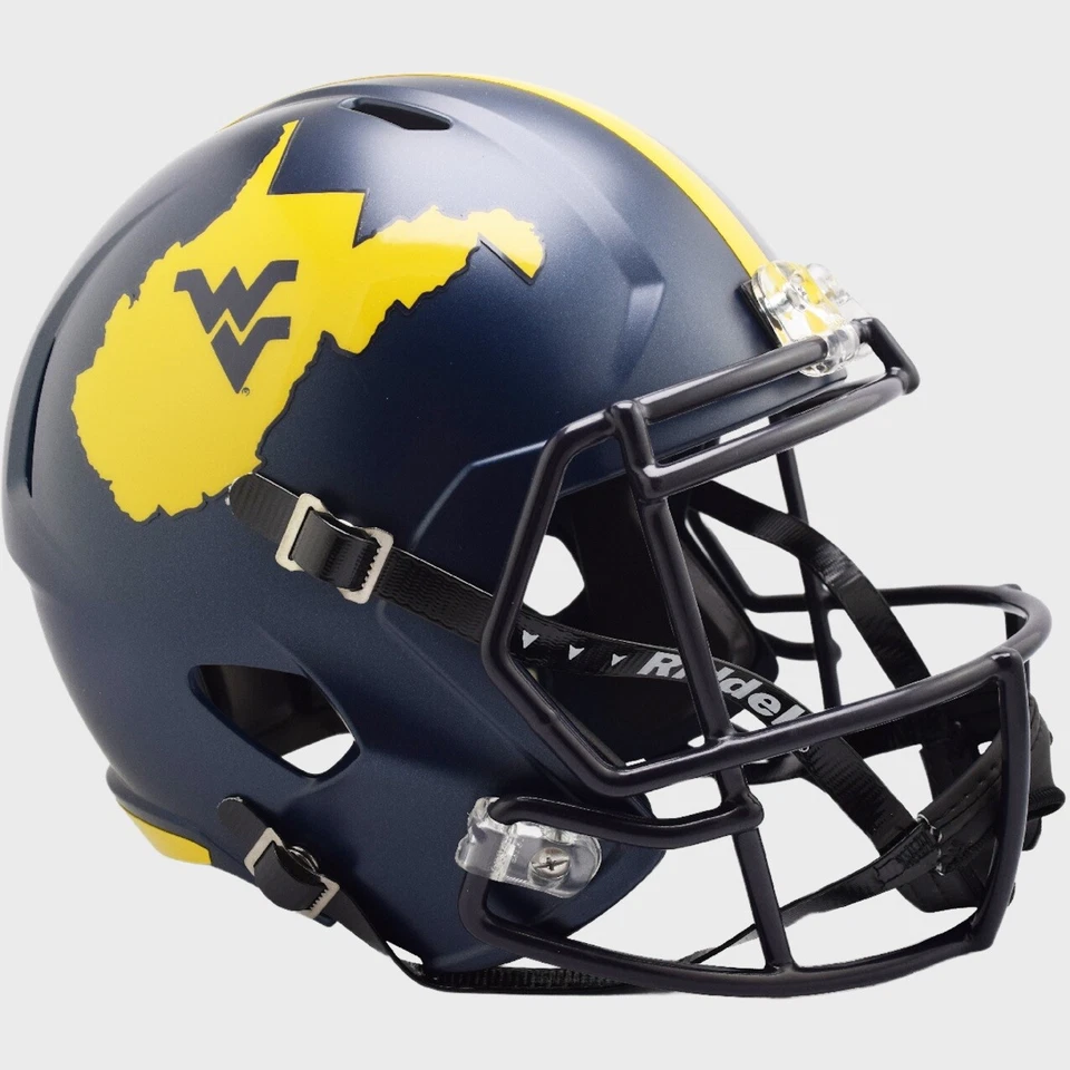 West Virginia Mountaineers 2023 Navy Country Roads Riddell NCAA Deluxe Replica S