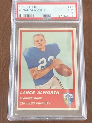 1963 Fleer Lance Alworth Rookie #72 PSA 7 Chargers - Image 1 of 2