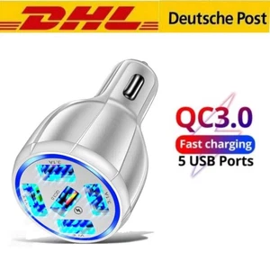 Auto Schnell-Ladegerät USB 3.1 Handy Stecker Zigarettenanzünder 5in1 Ladeadapter - Bild 1 von 4