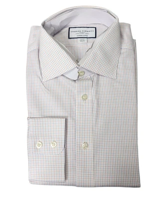 Camisa Charles Tyrwhitt Para Hombres 16.5/36 Algodón Egipcio Calce Ajustado Rojo Blanco Azul Foto 1 de 4