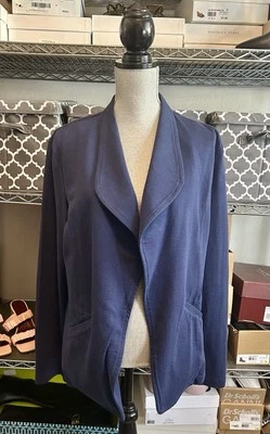 Blazer Caslon Talla Grande Tejido Algodón Azul Marino Chaquetón Foto 1 de 4