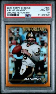 2024 Topps Chrome - Archie Manning #135 Orange Refractor /25 - Picture 1 of 3