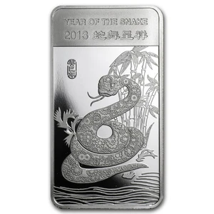 1/2 oz Silver Bar - APMEX (2013 Year of the Snake) - Picture 1 of 2