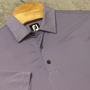 FootJoy Golf Polo Shirt Mens Large Purple Stripe Short Sleeve Athletic FJ - Picture 1 of 6