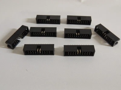 8-Pack 20-Pin 2x10 2.54mm IDC Shrouded Box Header Male Dip Type Connectors - Image 1 of 2