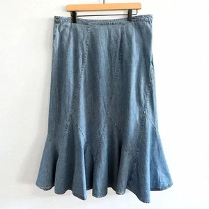 Macy’s JM Collection Maxi blau Denim volle Tulpe ausgestellt Jeansrock in Größe 16 - Bild 1 von 6