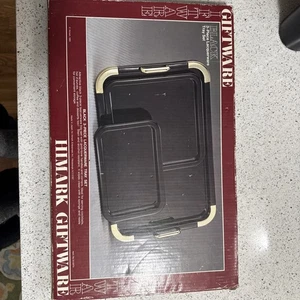 Vintage 1984 Himark 3-Piece Nested Lacquerware Serving Tray Set NIB - Picture 1 of 7