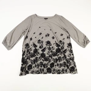 J.Jill Wearever Collection Womens XL Tunic Top Flowers Gray - Picture 1 of 10