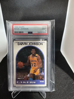1989-90 NBA Hopps Earvin Magic Johnson #270 PSA 9 Mint Lakers HOF - Image 1 of 2