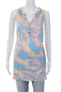 Lily Pulitzer Womens Sleeveless V-neck Printed Tank Top Blue Size M - Picture 1 of 3