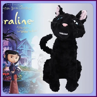35cm/13.78in Coraline Cat Plush Toys Black Cat Animal Doll Movie Stuffed Animals - Image 1 of 4