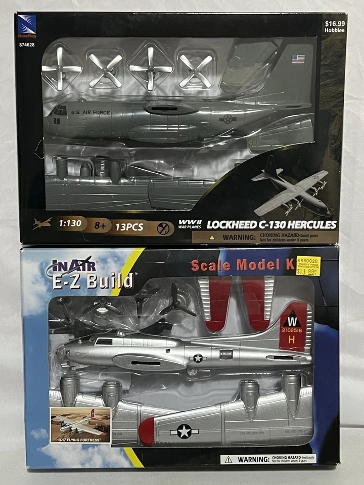 Lot Of 2 Airplane Model Kits InAir E-Z Build B-17 Flying Fortress/ - Image 1 of 4
