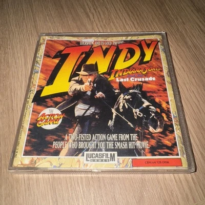Indiana Jones Last Crusade & Temple of Doom Commodore 64 (C64)  Disk/Disc Games  - Image 1 of 3