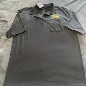 Vietnam Veteran Black Mens Polo Shirt Size XL Brand New W/Tags - Picture 1 of 6