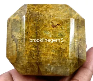Piedra preciosa suelta corte esmeralda berilo color amarillo 2461 quilates certificado EGL natural 5ATI - Imagen 1 de 8