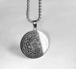EDELSTAHL *** Sieben Erzengel Heptagon, glänzend  *** Amulett Anhänger, Kette - Bild 1 von 13