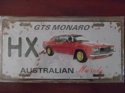 Holden HX GTS Monaro metal rustic number plate car sign 30 x 15cms - image 1 of 3