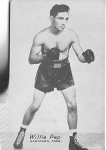 Willie Pep Hartford Conn Arcade Card Champion Boxer Exhibit Mutoscope 836 - Picture 1 of 2