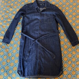 Maxi Vestido Ralph Lauren Mujer Azul Denim Talla M Largo Completo Botón Con Cinturón - Imagen 1 de 8