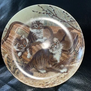 Edwin M.Knowles“Gone Fishing￼Bone China CAT Plate By Amy Brakenbury‘s/1987/lim - Bild 1 von 5