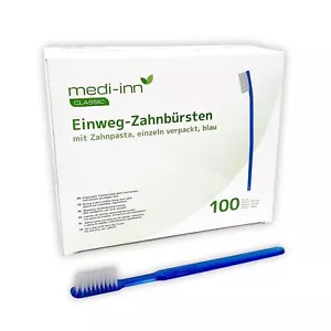 Medi-Inn Einmalzahnbürsten mit Zahnpasta 100 Stück einzeln hygienisch verpack... - Bild 1 von 4