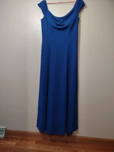 Alyce  Maxi Evening Dress  Bridesmaid  Royal Blue Off Shoulder Cowell neckline - Picture 1 of 4