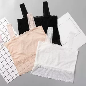Canotta Da Donna In Pizzo Bralette Reggiseno Bustier Crop Top Da Donna ☆ - Zdjęcie 1 z 20