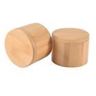 2 Pieces Bamboo Salt and Spice Storage Box with Magnetic Swivel Lid Round6303