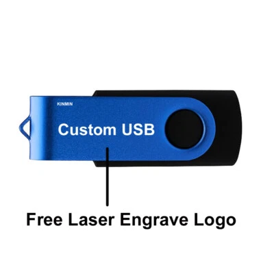 Lot 50 1GB Custom Swivel USB Flash Drives Promotional Personalized with Logo - Image 1 of 4