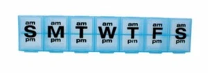 Apex Weekly Pill Organizer XXL AM & PM Top Rack Dishwasher Safe Blue 1ct 3 Pack - Picture 1 of 4