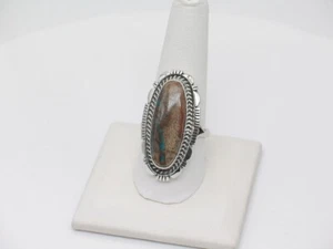 Navajo Handmade Sterling Silver & Boulder Turquoise Ring Size 10 - Picture 1 of 8