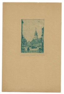 Originale Radierung Bischofswerda "Markt" von Fritz Schneider Signiert Sachsen - Picture 1 of 2
