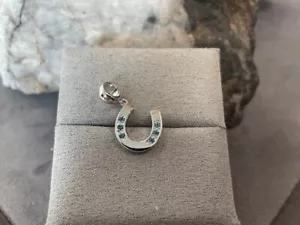 Charm goccia Clogau argento e oro rosa 9 ct qualcosa di blu pietre miliari nuovo raro - Foto 1 di 10