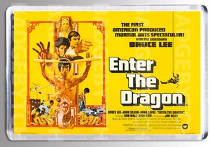 ENTER THE DRAGON (UK yellow) movie poster LARGE FRIDGE MAGNET- BRUCE LEE! - Picture 1 of 1