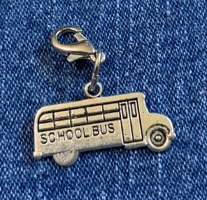 School Bus Charm Tibetan Silver Bracelet Scrapbook - Picture 1 of 2