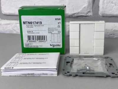 Schneider MTN617419 Pulsador, 4 velocidades plus, blanco polar, brillante, Sistema M Foto 1 de 4
