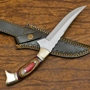 Rody Stan HAND MADE D2 CLIP POINT BOWIE EDC HUNTING KNIFE - PAKKA WOOD -AS-6766 - Picture 1 of 7